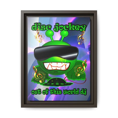 disc jockey - framed canvas art (grey-pink wave)
