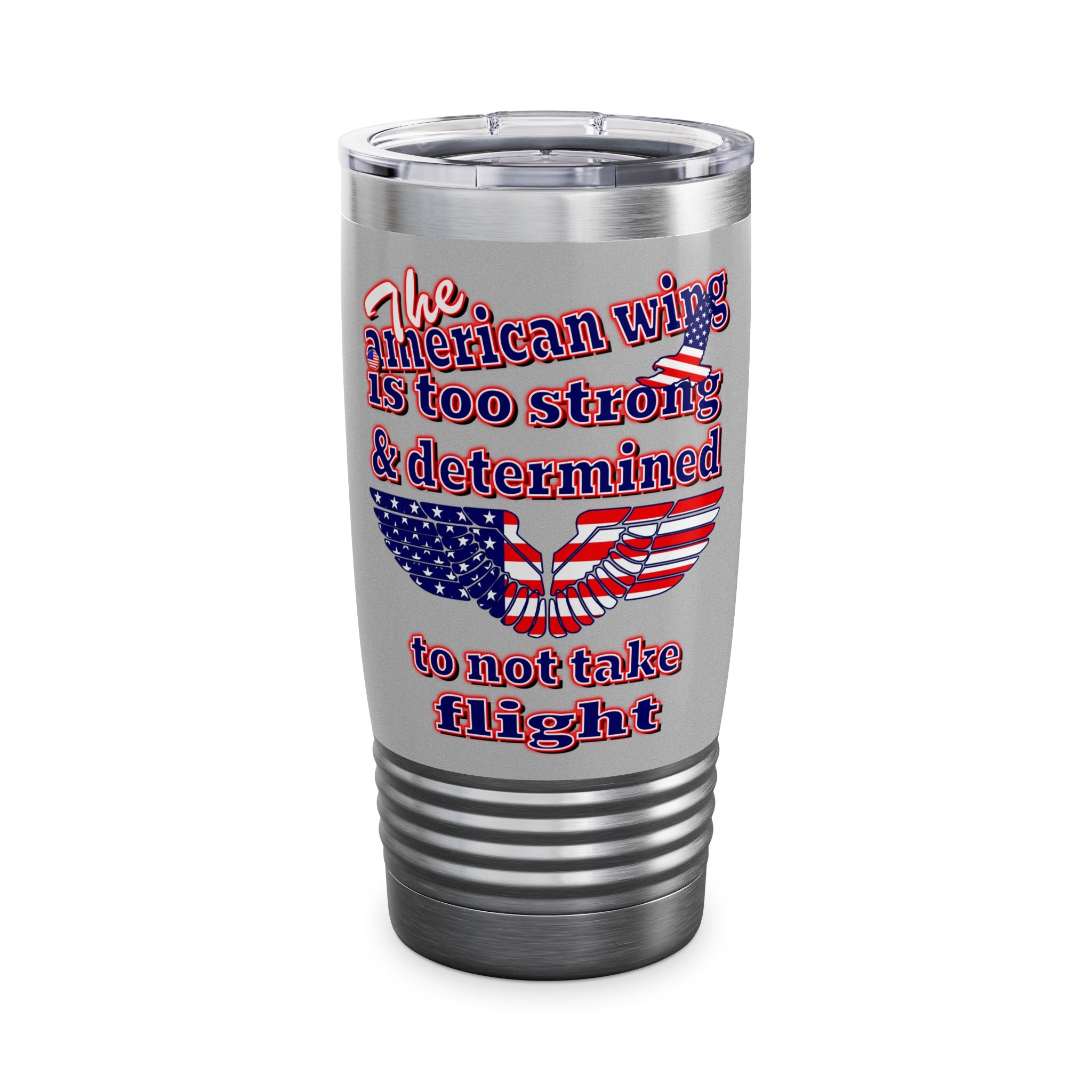 american wing - Ringneck Tumbler, 20oz (light grey)