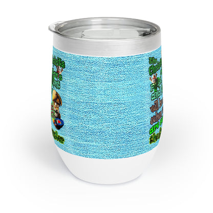 christmas spirits of boston - Chill Wine Tumbler (faded blue)