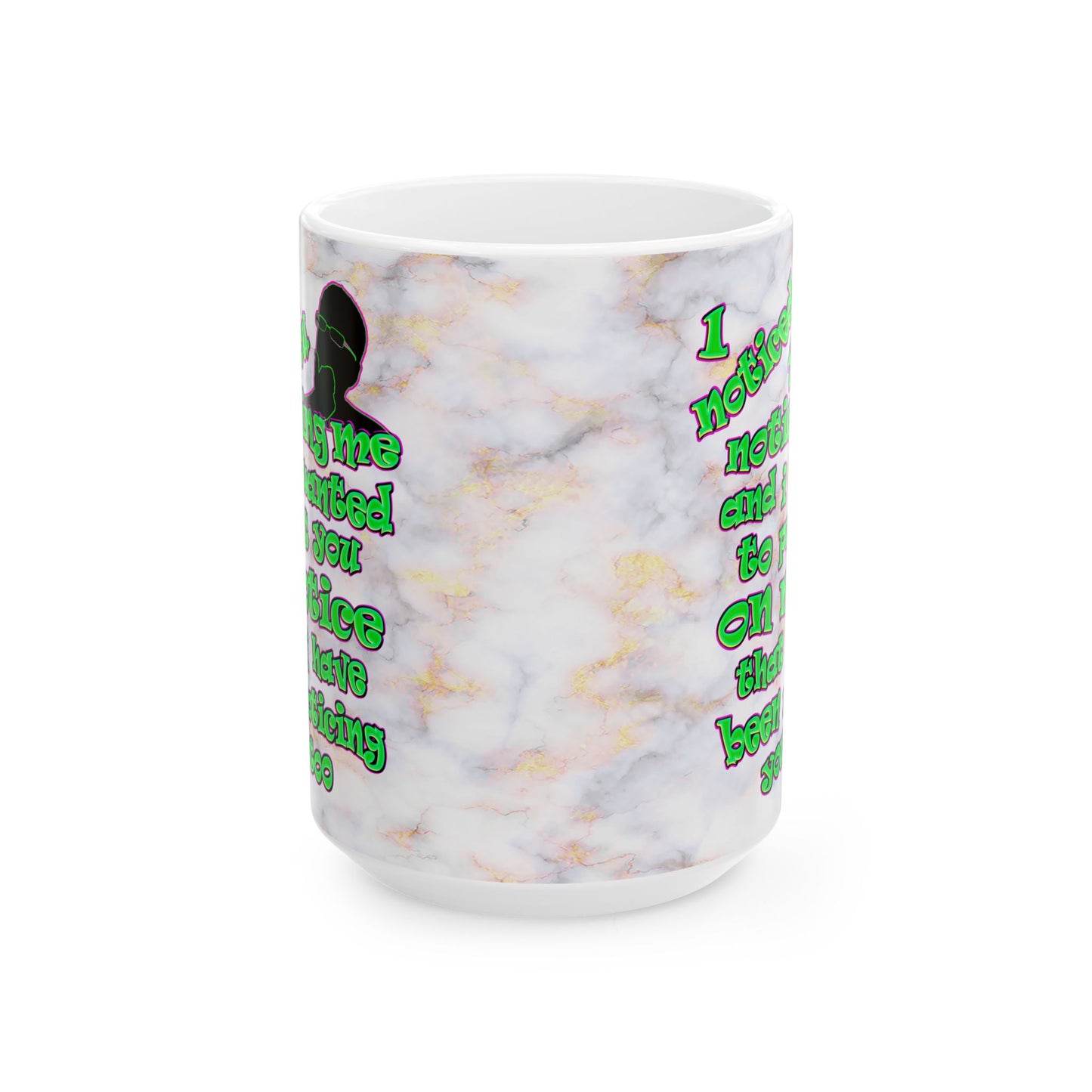 noticed you noticing - White Mug (white marble)
