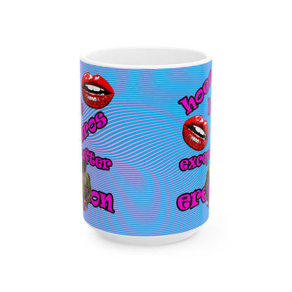 hoes b4 bros - White Mug (light blue-purple wave)