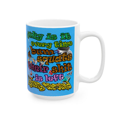 the bum's shit - White Mug (light blue-purple wave)