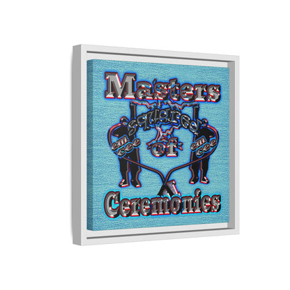 em cee squared - framed canvas art (faded blue)