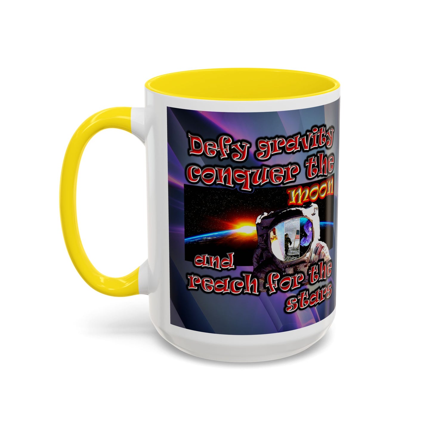 defy conquer reach - Accent Mug (grey-pink wave)