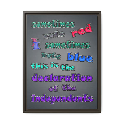 declaration of the independents - framed canvas art (grey-light grey)