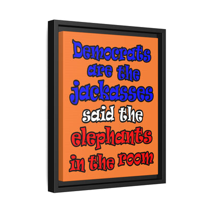 donkeys and elephants - framed canvas art (crusta)