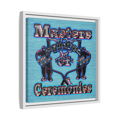 em cee squared - framed canvas art (faded blue)