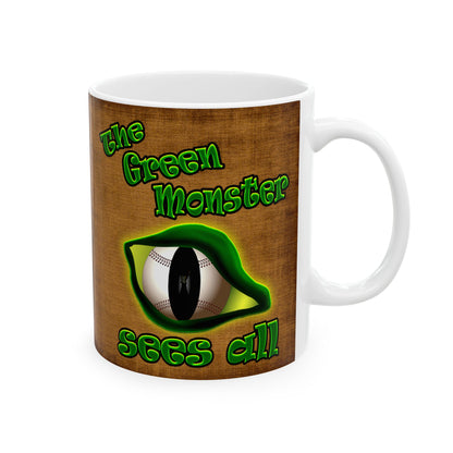 green monster - White Mug (brown papyrus)