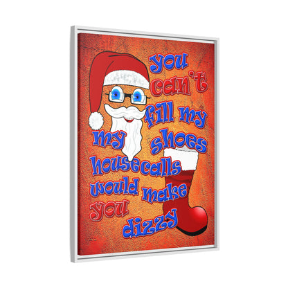 santa's shoes - framed canvas art (burnt orange)