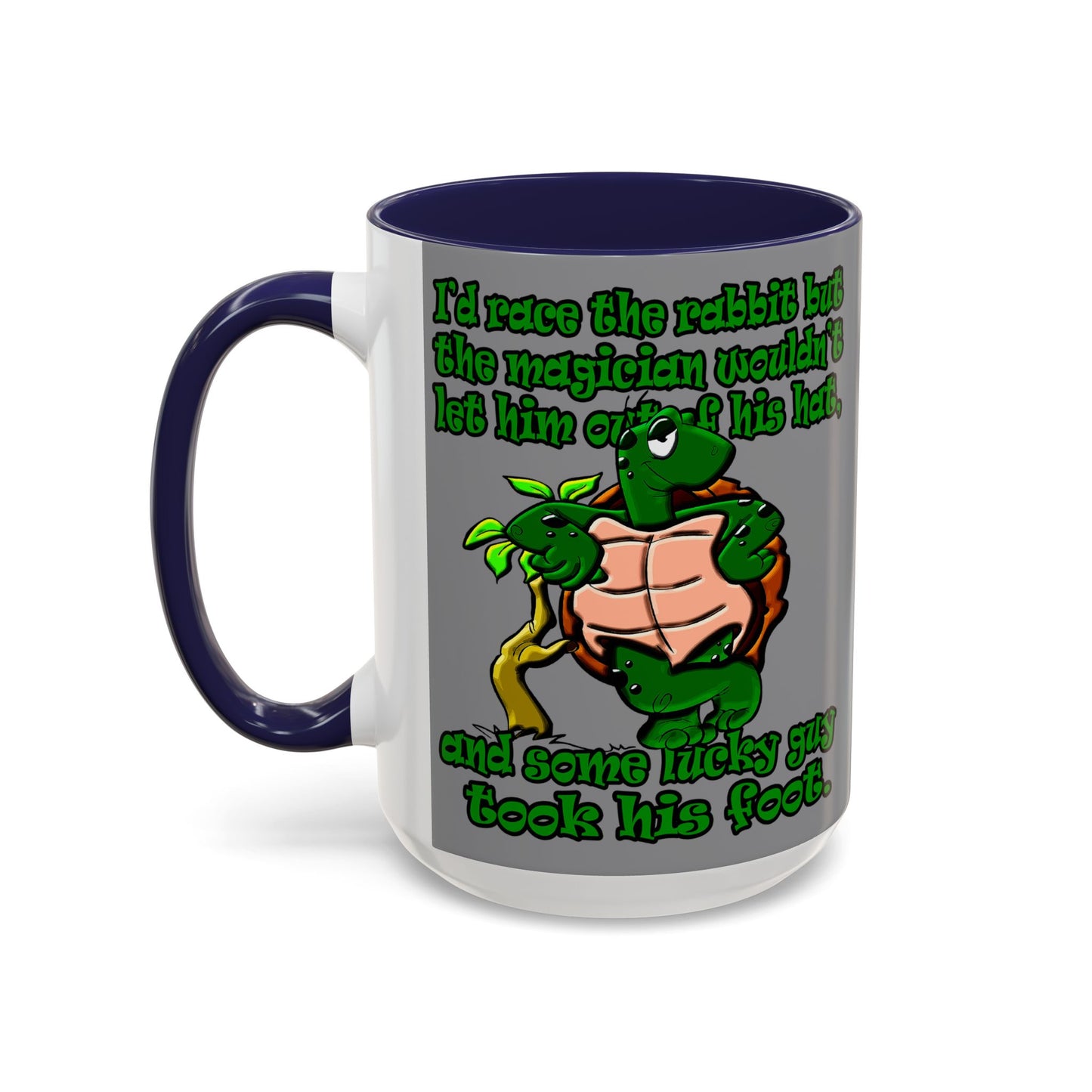 turtle race - Accent Mug (grey)