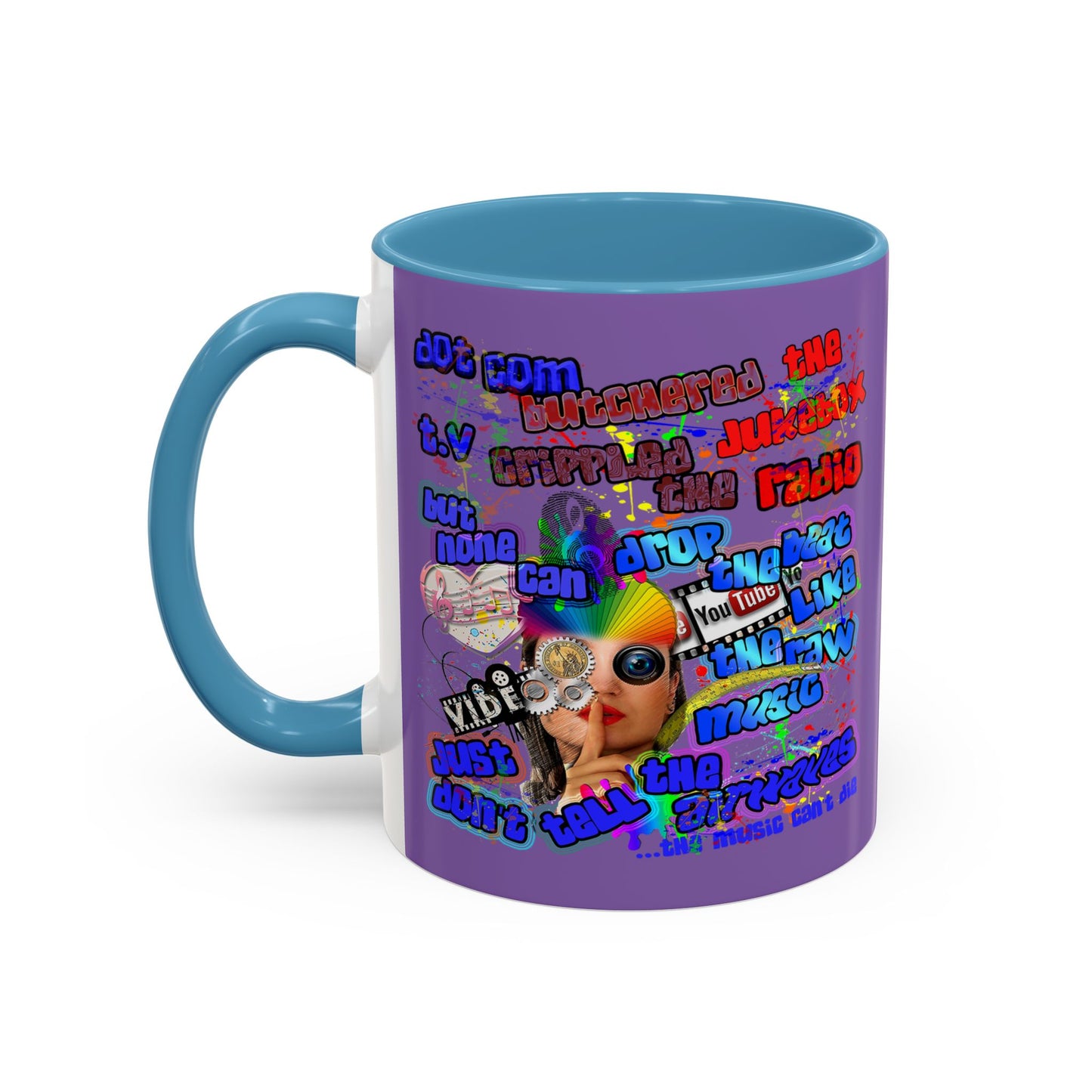 drop the beat - Accent Mug (light purple)