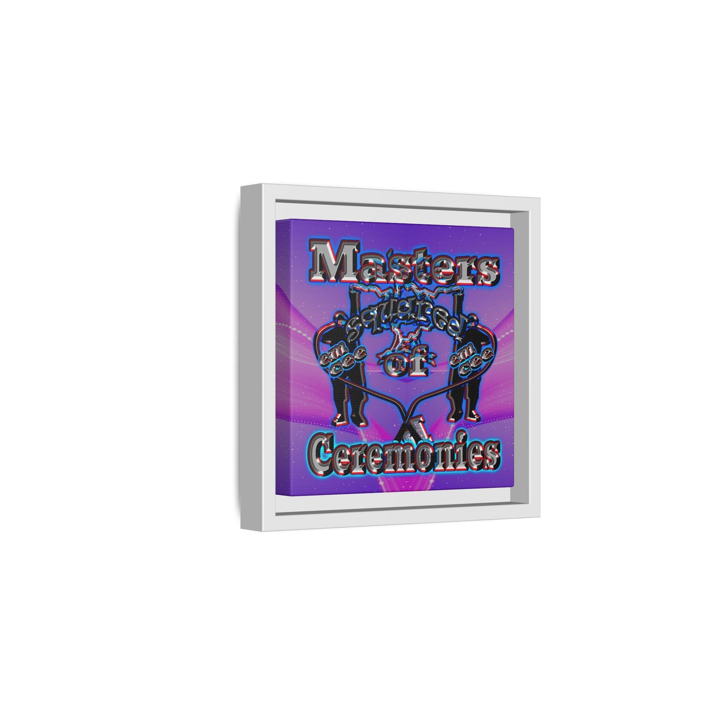 em cee squared - framed canvas art (purple-pink wave)