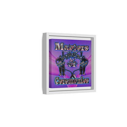 em cee squared - framed canvas art (purple-pink wave)