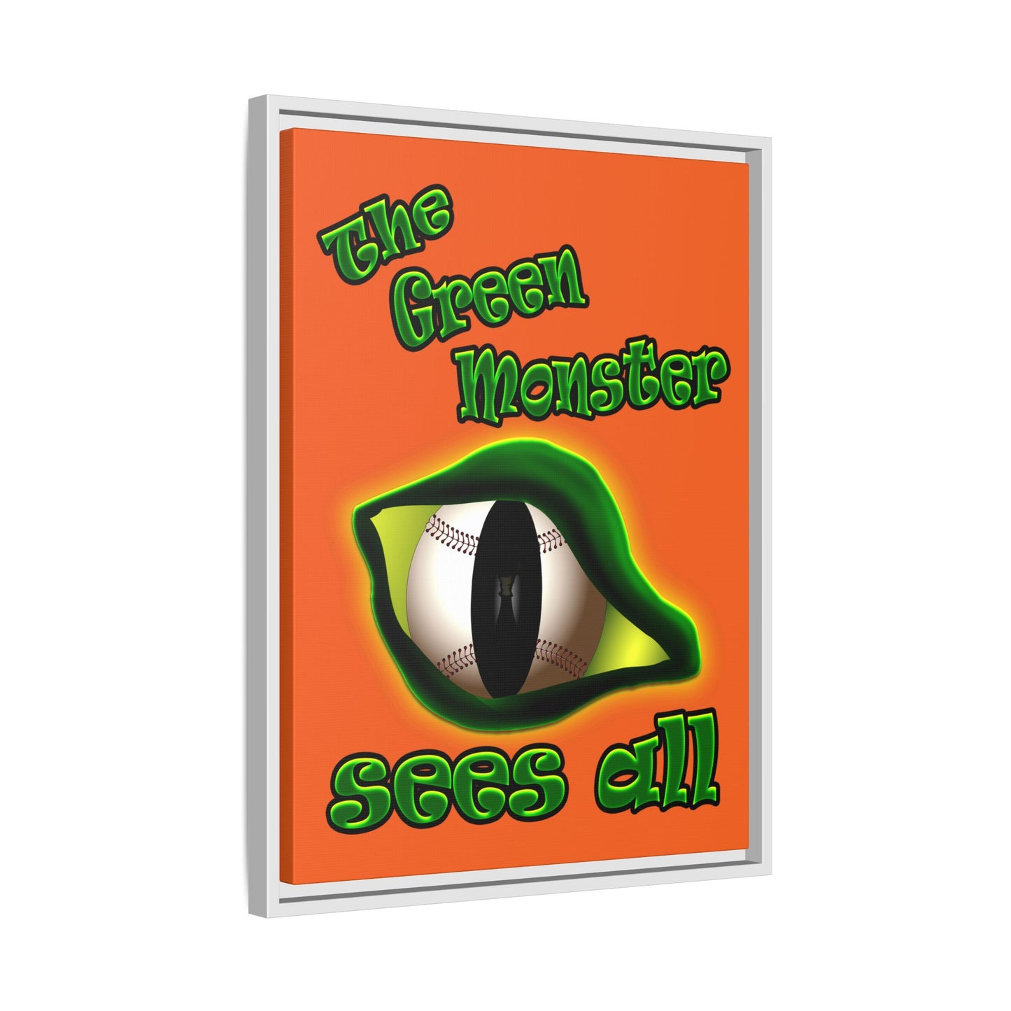 green monster - framed canvas art (orange)