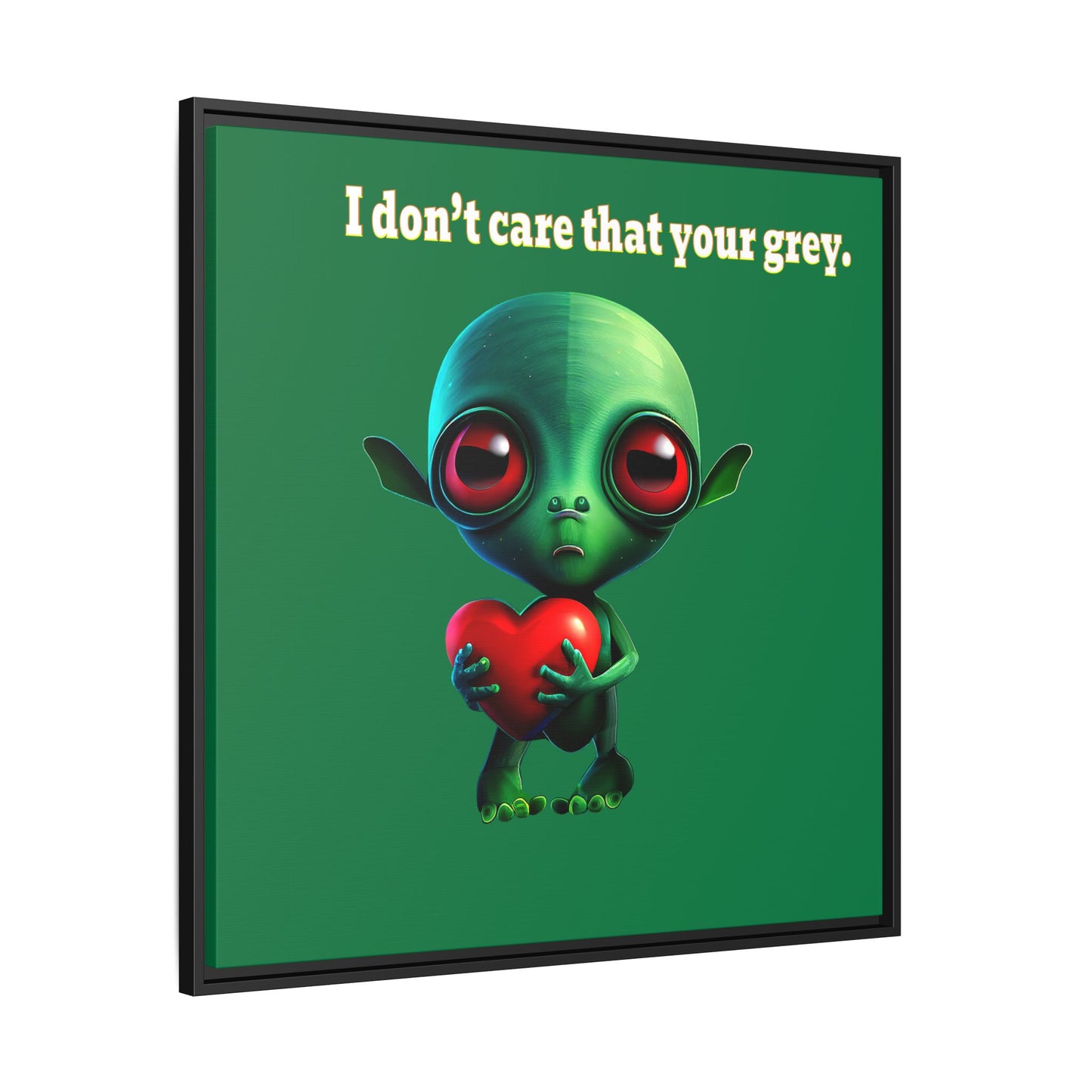 I don't care that your grey - framed canvas art (dark green)