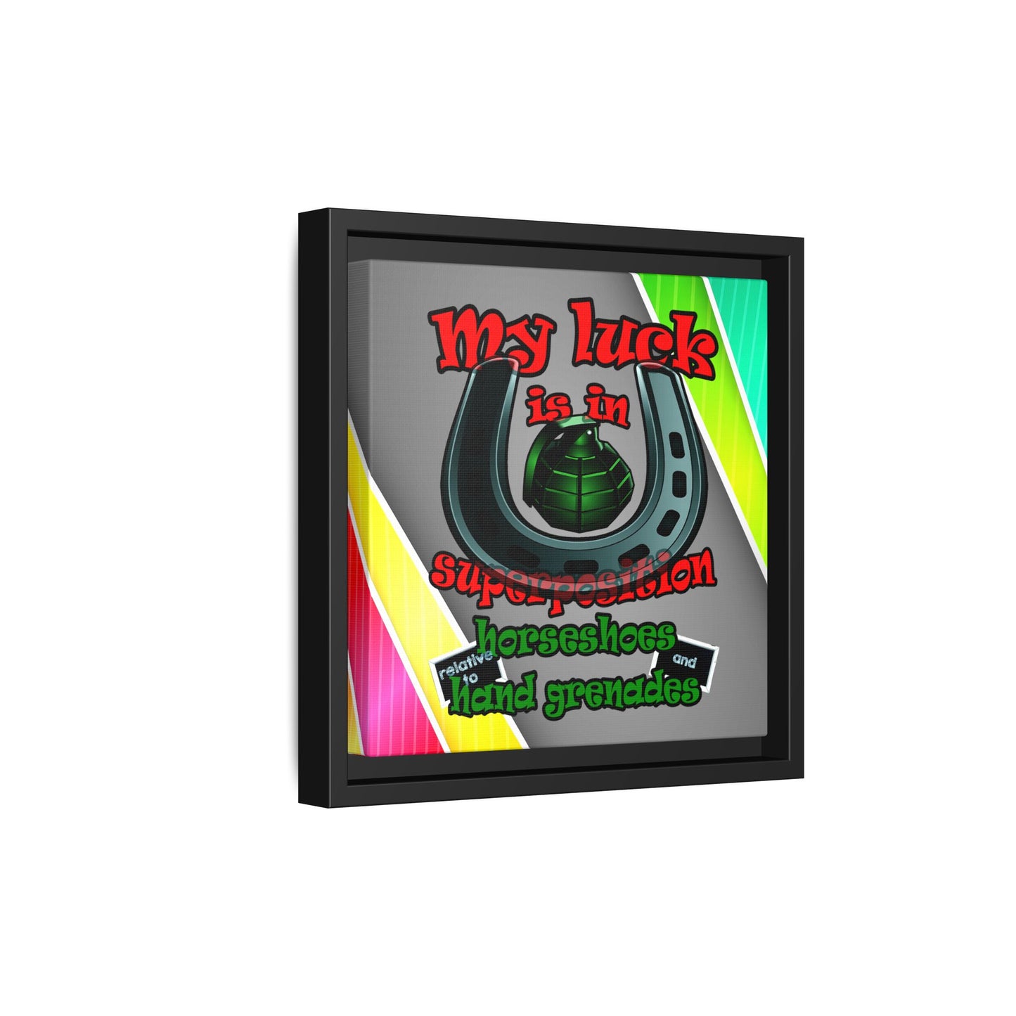my luck - framed canvas art (rainbow split)