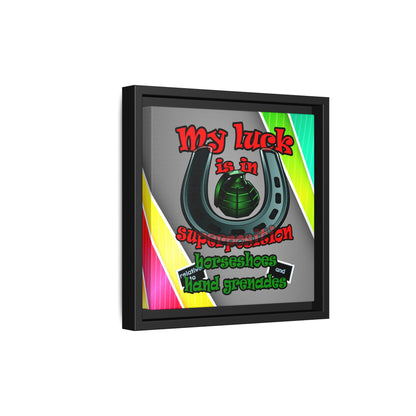 my luck - framed canvas art (rainbow split)
