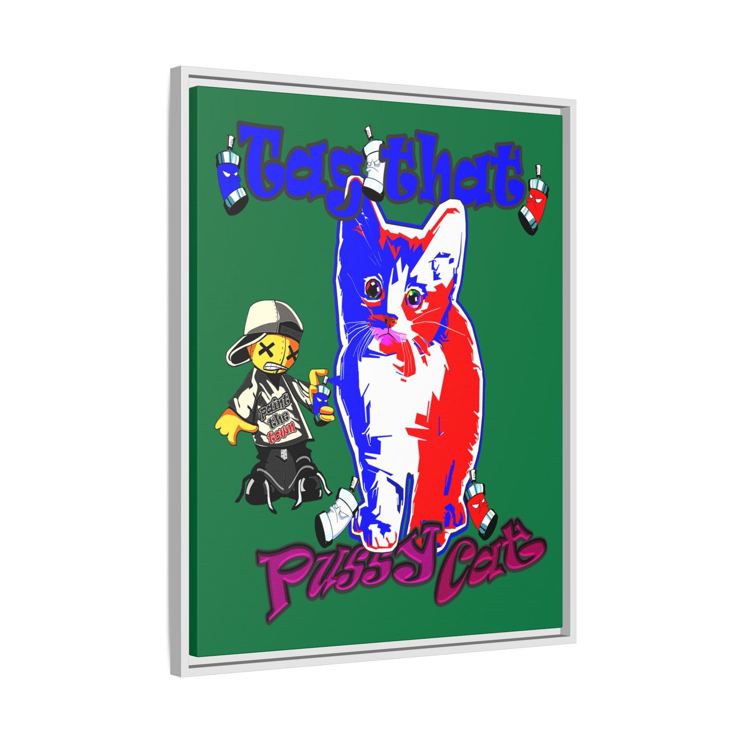 tag that - framed canvas art (dark green)