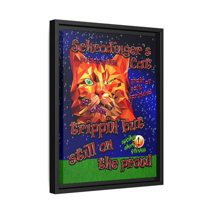 schrodinger's cat - framed canvas art ('snoops' background)