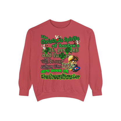 christmas spirits of boston - Unisex Garment-Dyed Sweatshirt