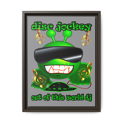 disc jockey - framed canvas art (grey)