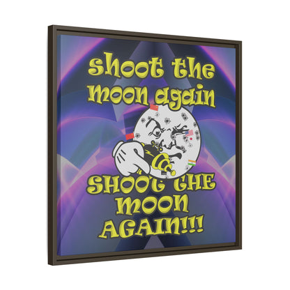 shoot the moon again - framed canvas art (grey-pink wave)