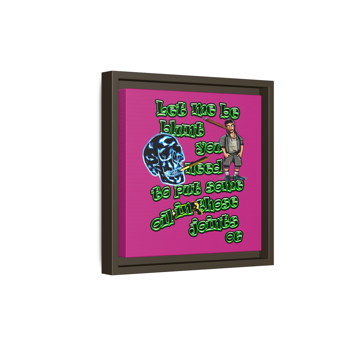 og - framed canvas art (pink)