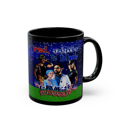 rw&b lives matter - Black Mug ('snoops' background)