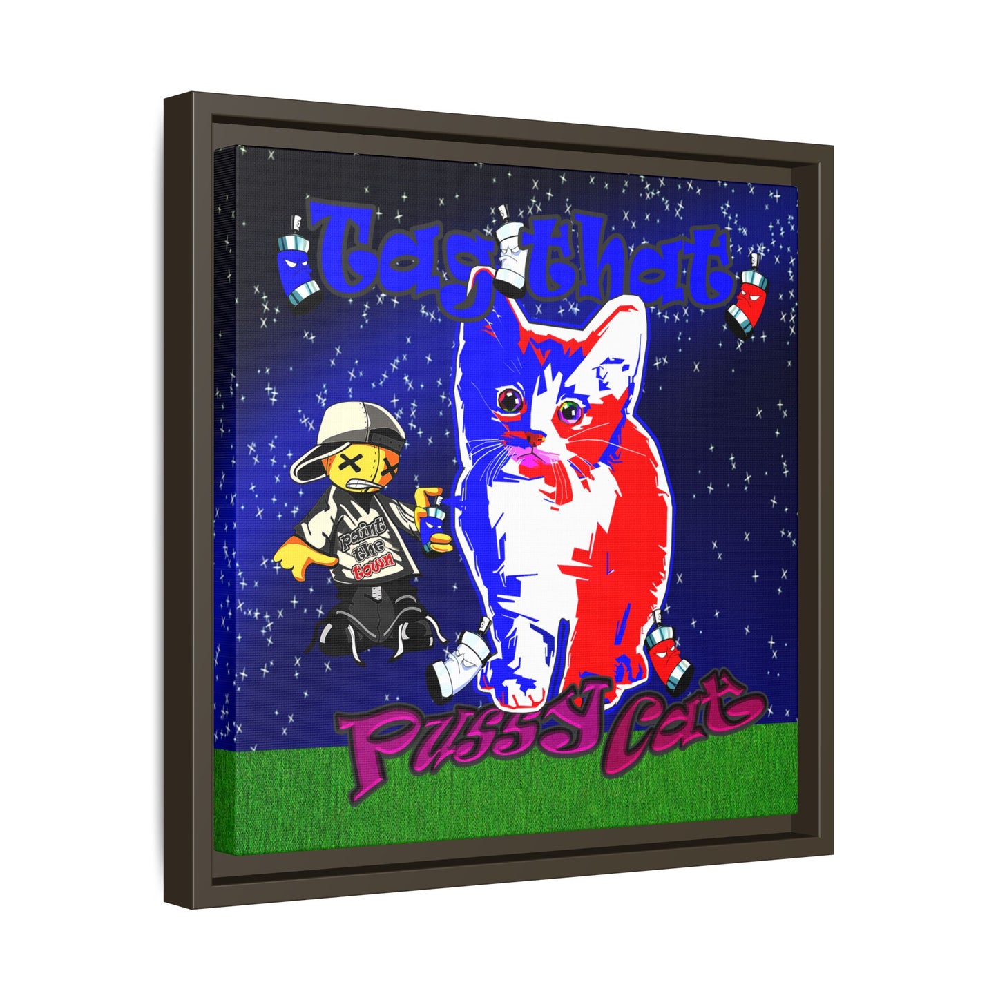 tag that - framed canvas art ('snoops' background)