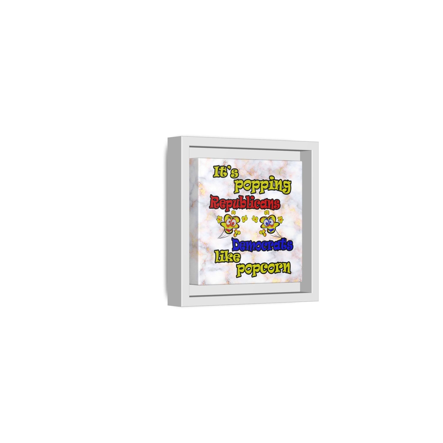 popping like popcorn - framed canvas art (white marble)