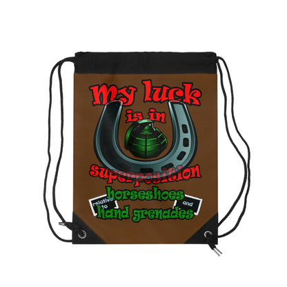 my luck - Drawstring Bag (brown)