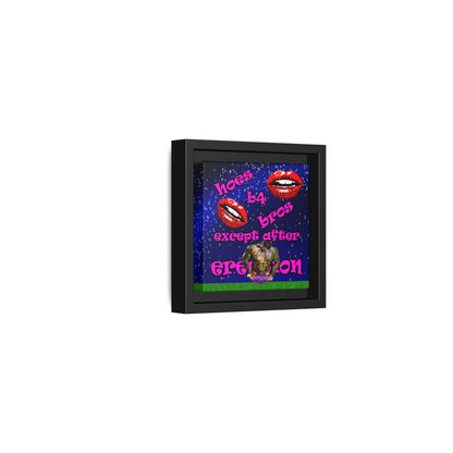 hoes b4 bros - framed canvas art ('snoops' background)