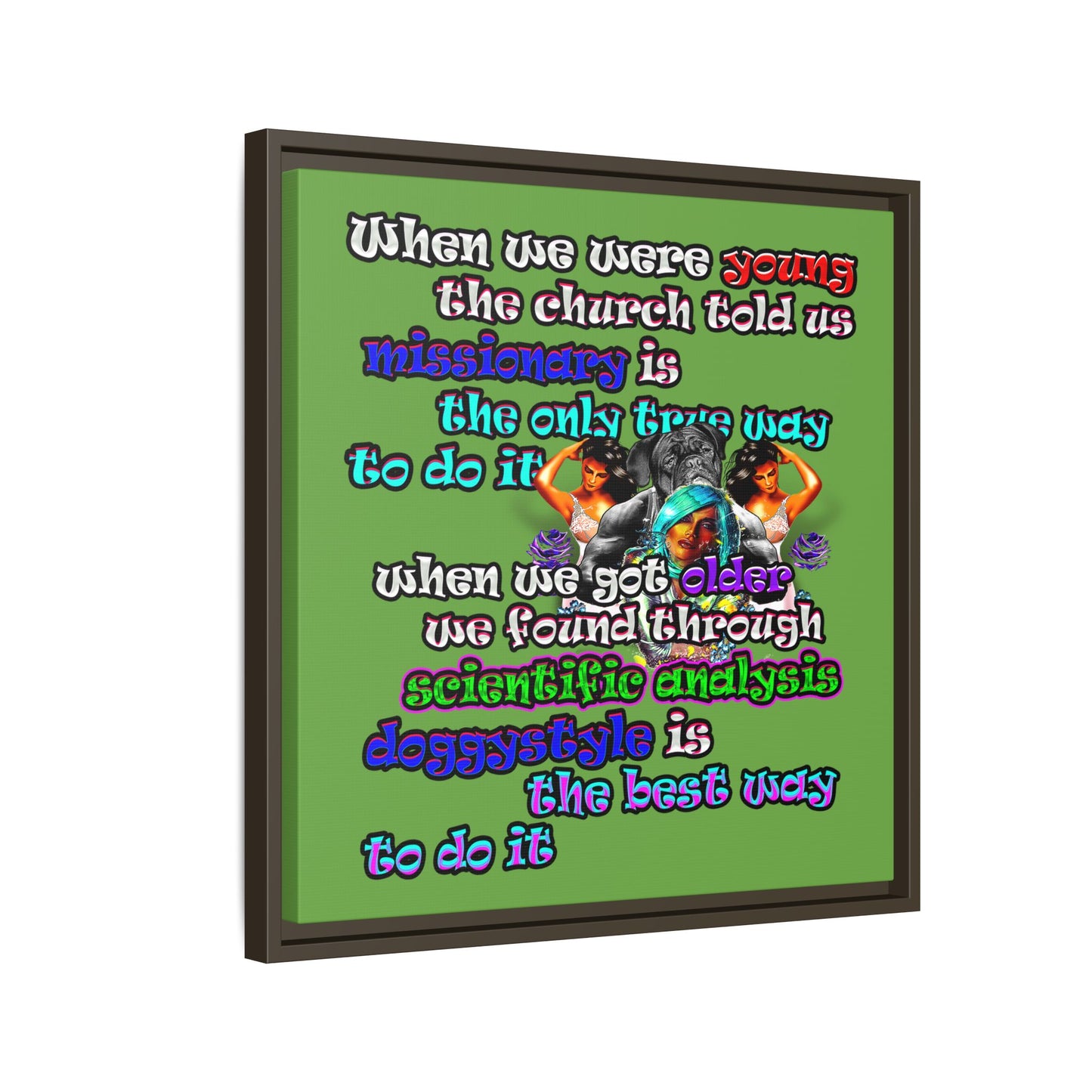 doggystyle - framed canvas art (green)