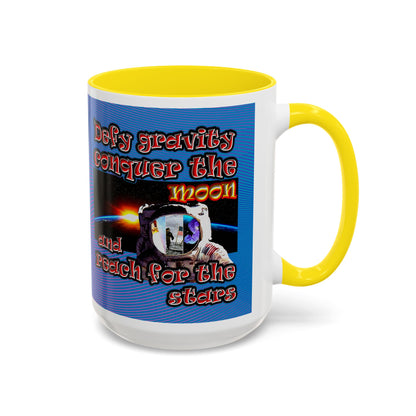 defy conquer reach - Accent Mug (light blue-purple wave)