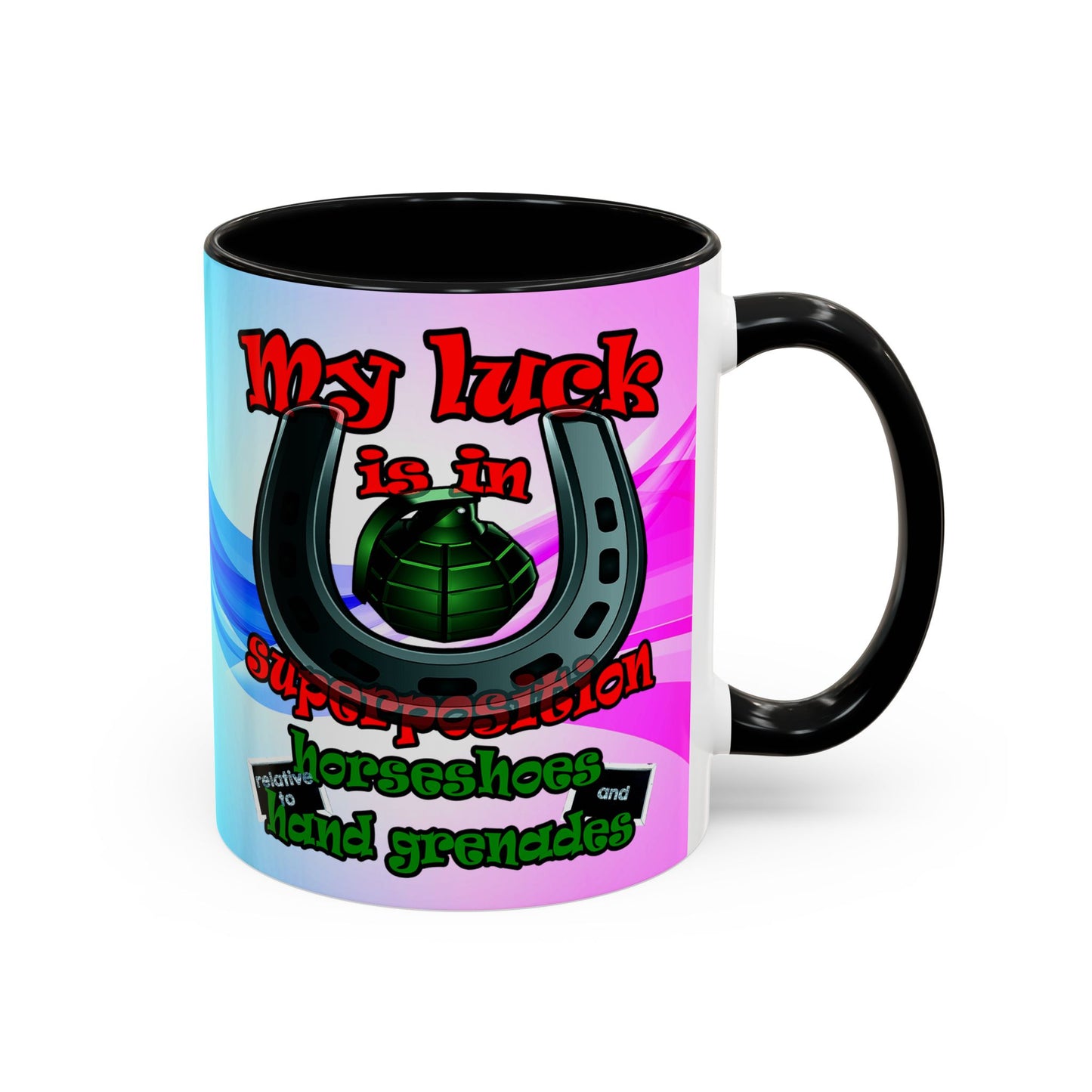 my luck - Accent Mug (light blue-pink wave)