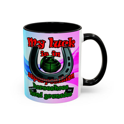 my luck - Accent Mug (light blue-pink wave)