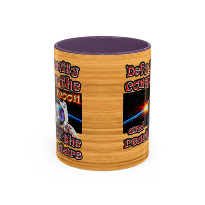 defy conquer reach - Accent Mug (butterscotch wood finish)