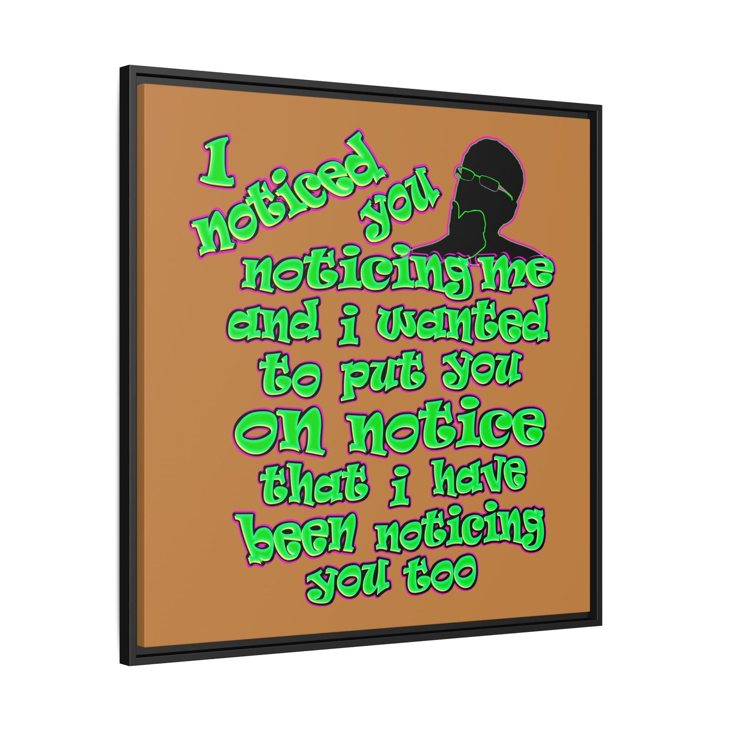 noticed you noticing - framed canvas art (light brown)