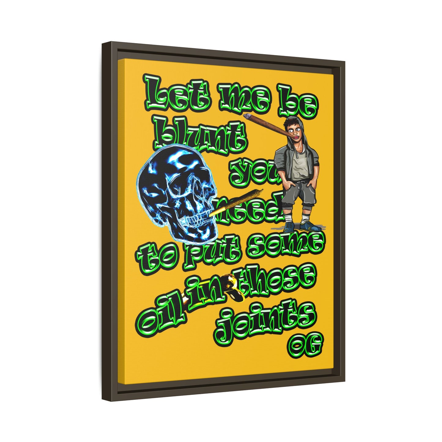 og - framed canvas art (yellow)