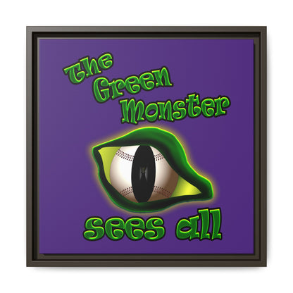 green monster - framed canvas art (purple)