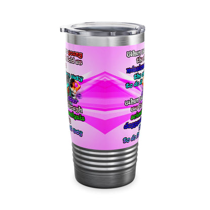 doggystyle - Ringneck Tumbler, 20oz (light blue-pink wave)