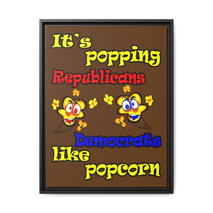 popping like popcorn - framed canvas art (brown)
