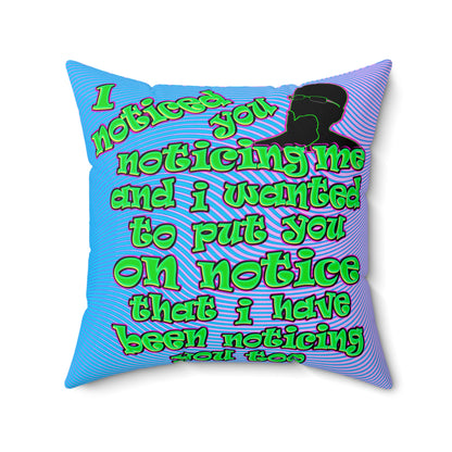 noticed you noticing - Faux Suede Square Pillow - (light blue-purple wave)