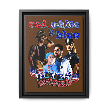 rw&b lives matter - framed canvas art (brown)