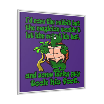 turtle race - framed canvas art (purple)