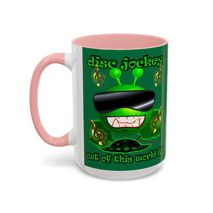 disc jockey - Accent Mug (dark green)