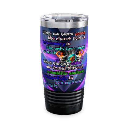 doggystyle - Ringneck Tumbler, 20oz (grey-pink wave)