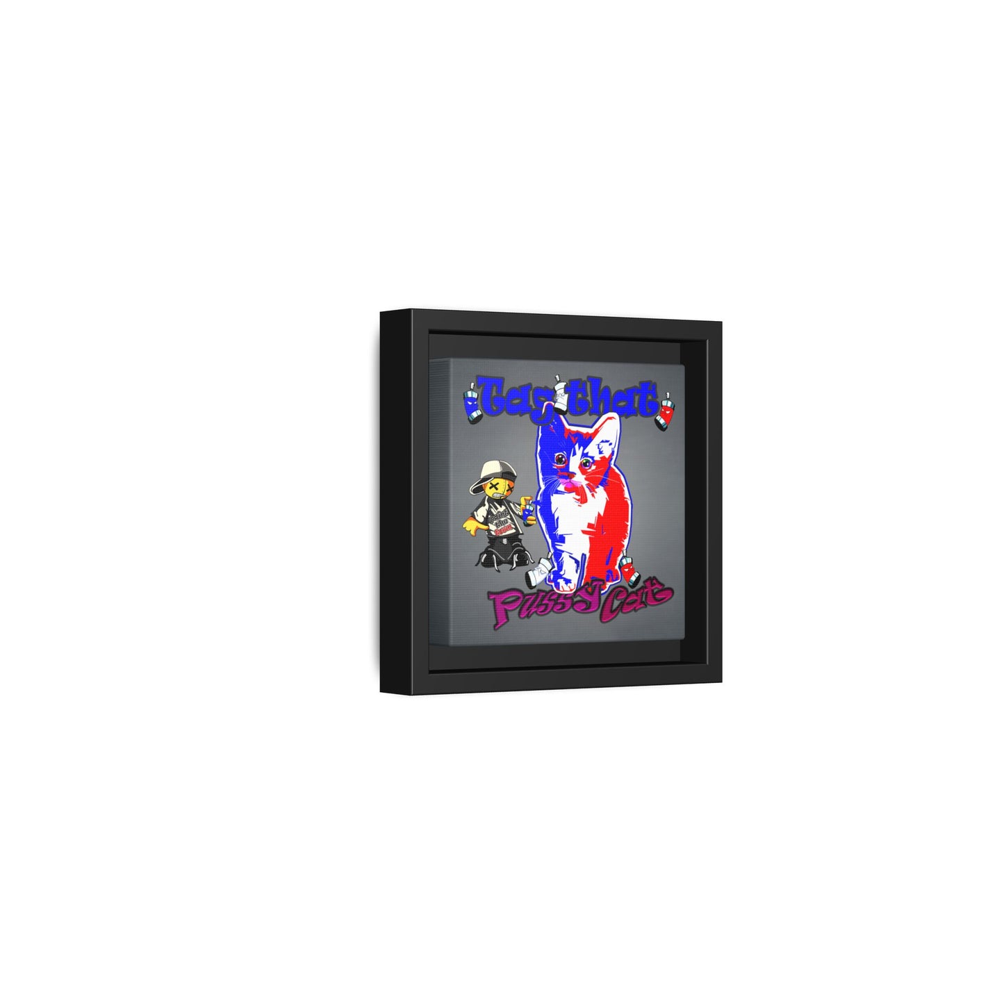 tag that - framed canvas art (grey-light grey)