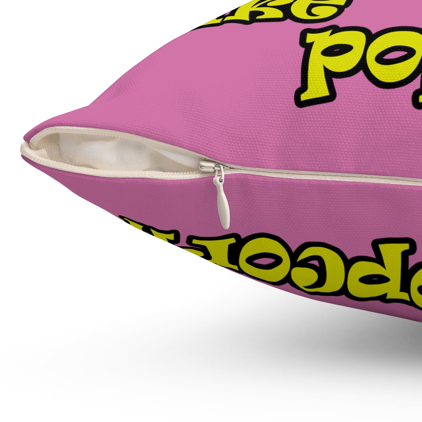 popping like popcorn - Spun Polyester Square Pillow - (light pink)