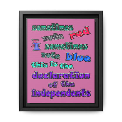 declaration of the independents - framed canvas art (light pink)